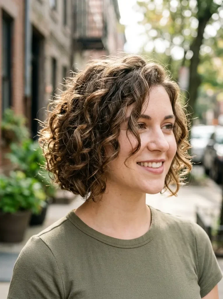 Short Curly Wavy Bob