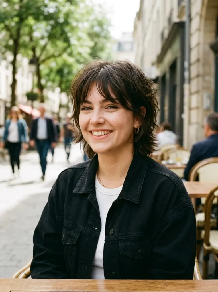 Short Shag Haircut for Round Face