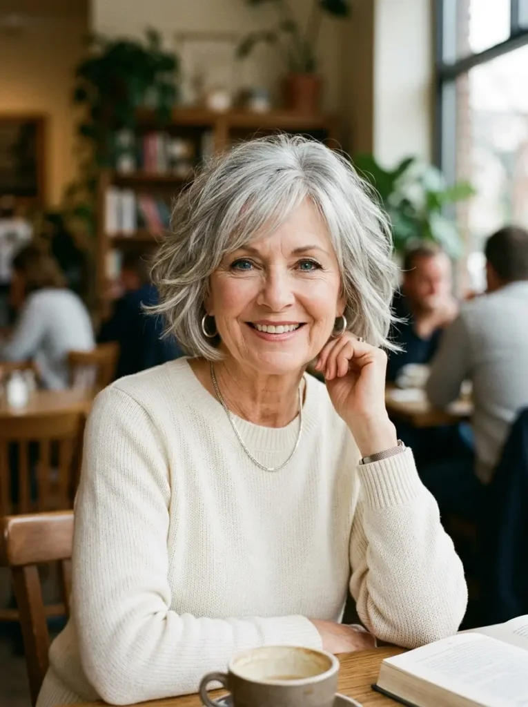 Short Textured Bob for Older Women