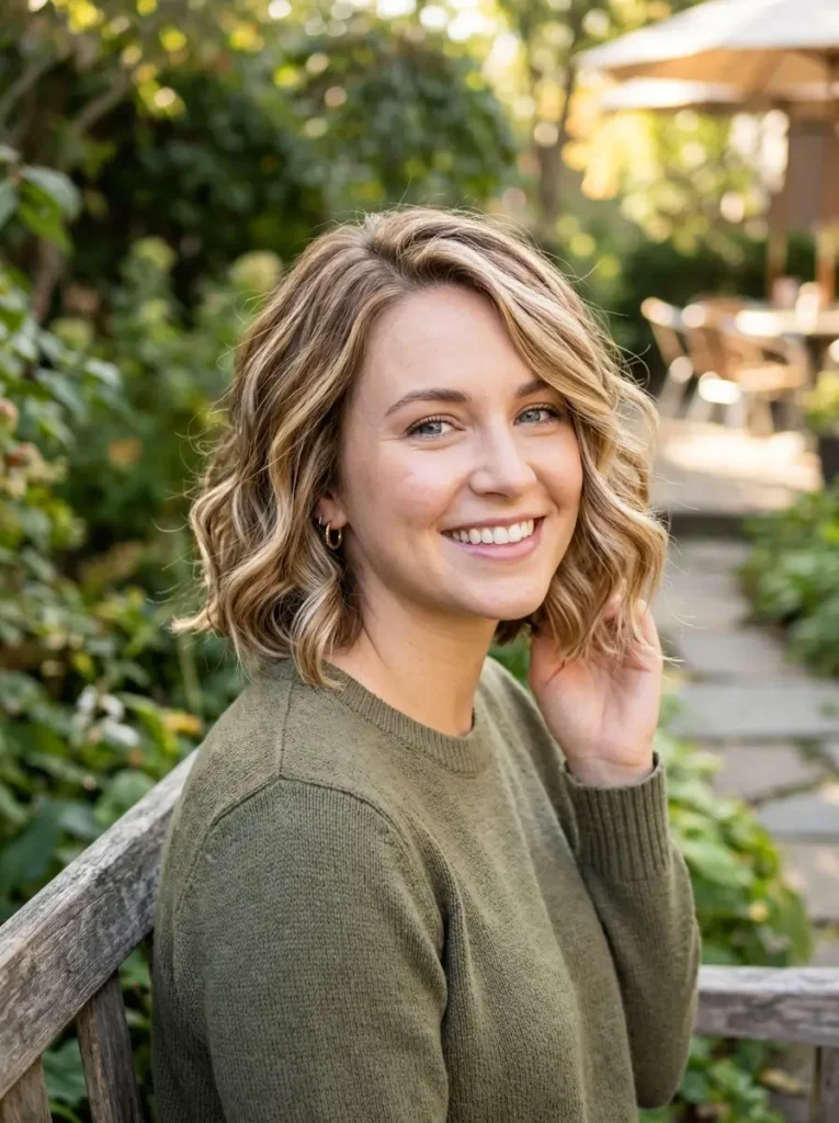 Short Wavy Hair with Highlights