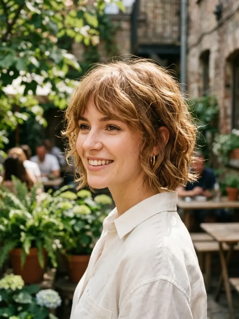 Short Wavy Shag Bob