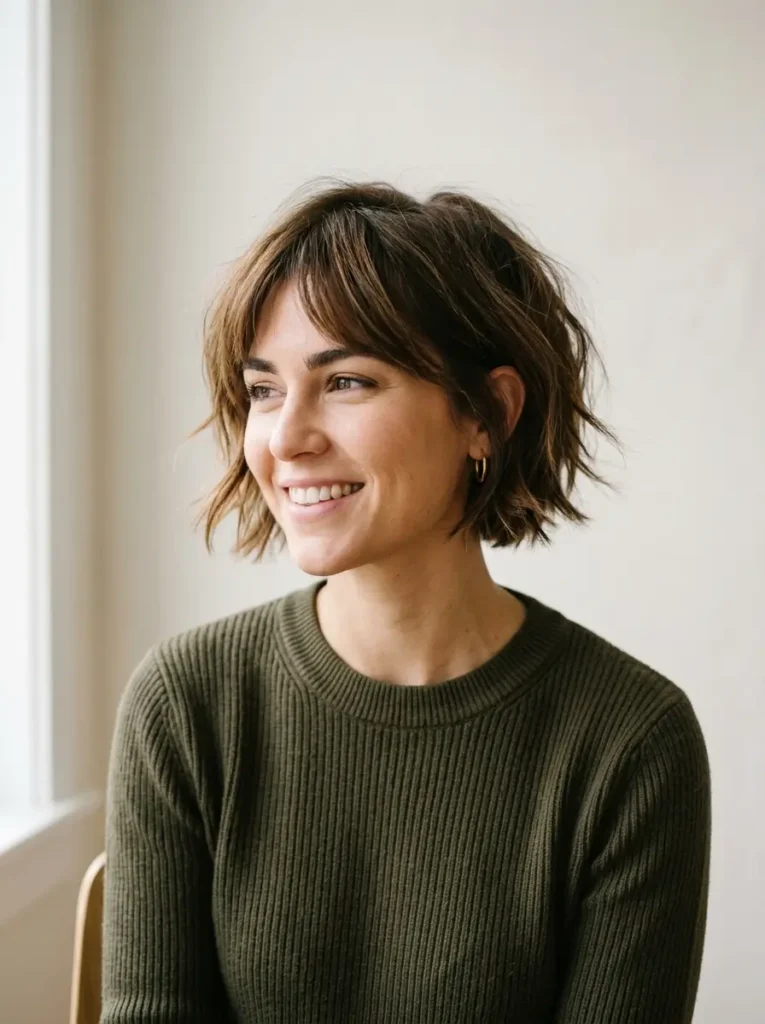 Short Neck-Length Choppy Bob