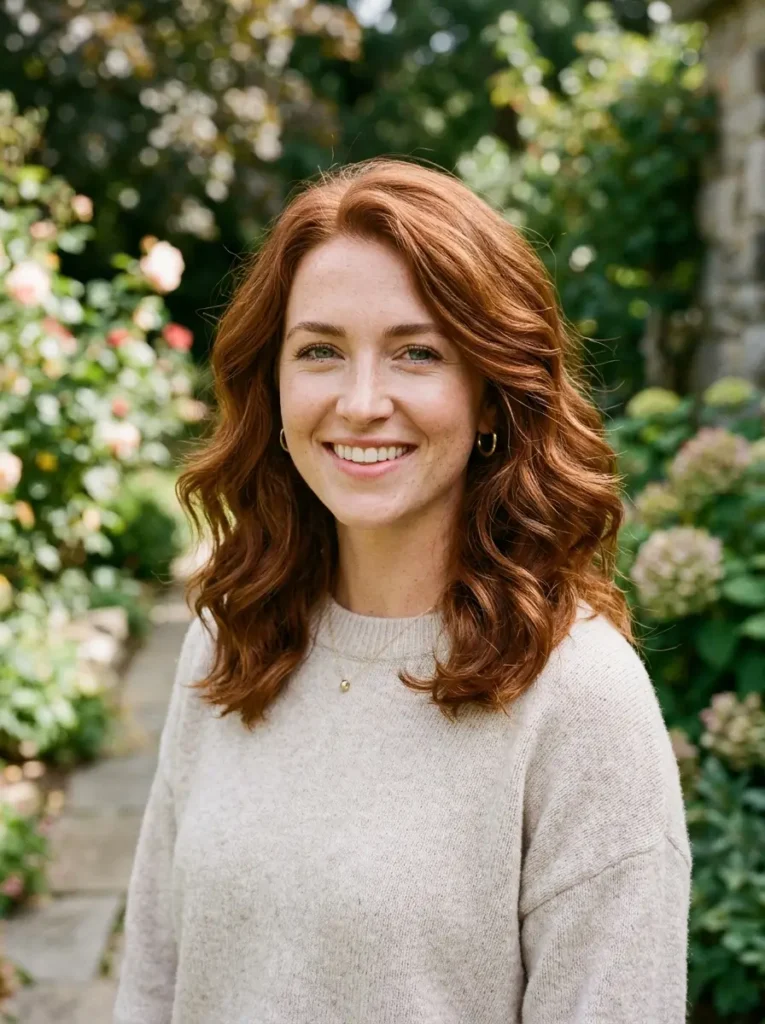 Shoulder Length Auburn Hair with Waves