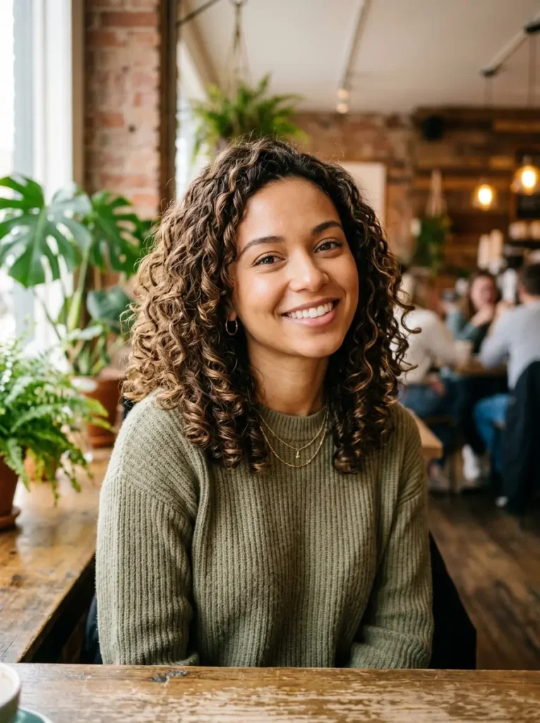 Shoulder-Length Curly Lob