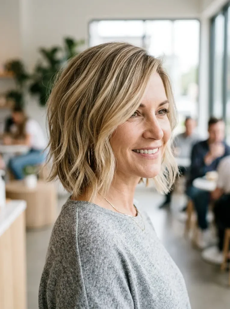 Side Part Blonde Bob