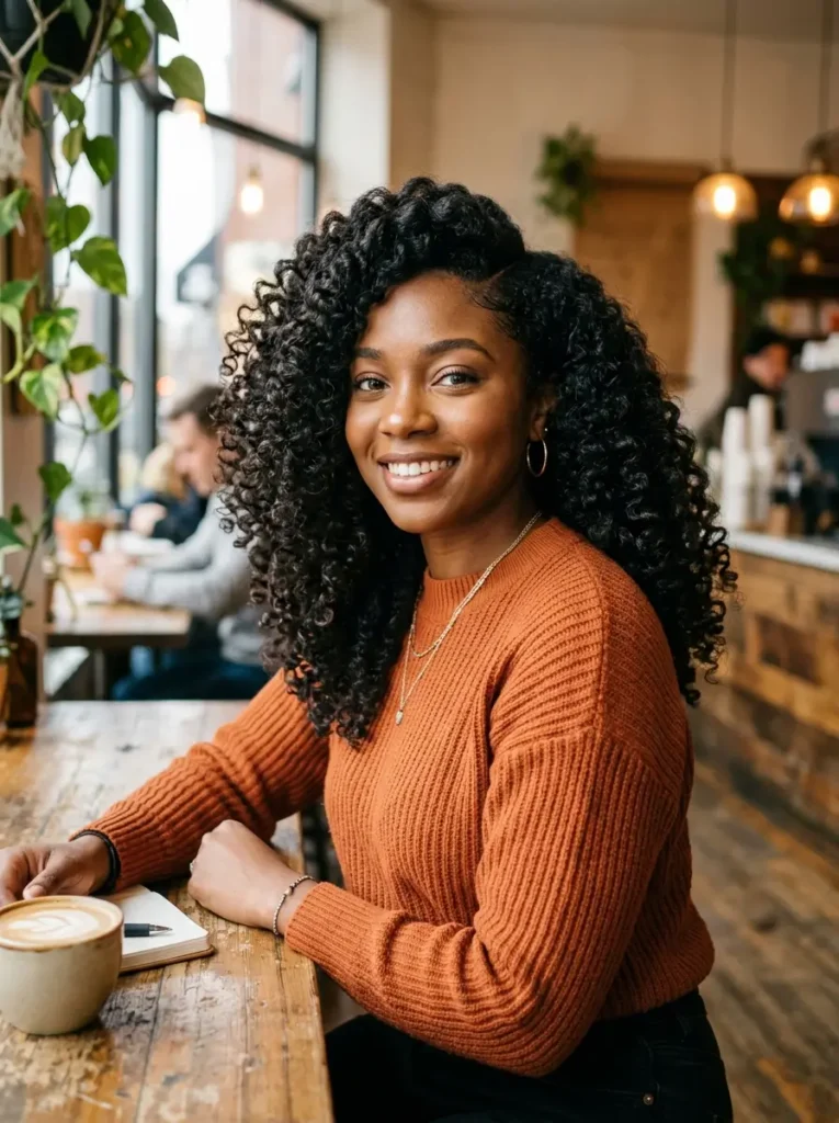 Side-Part Curly Hairstyle