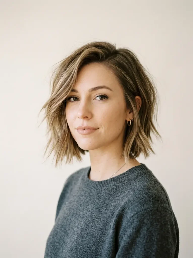 Side-Parted Choppy Bob