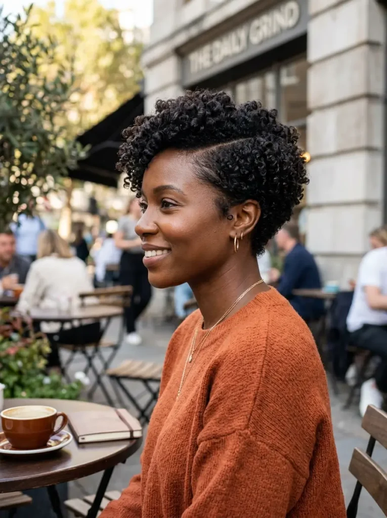 Side-Parted Curly Pixie