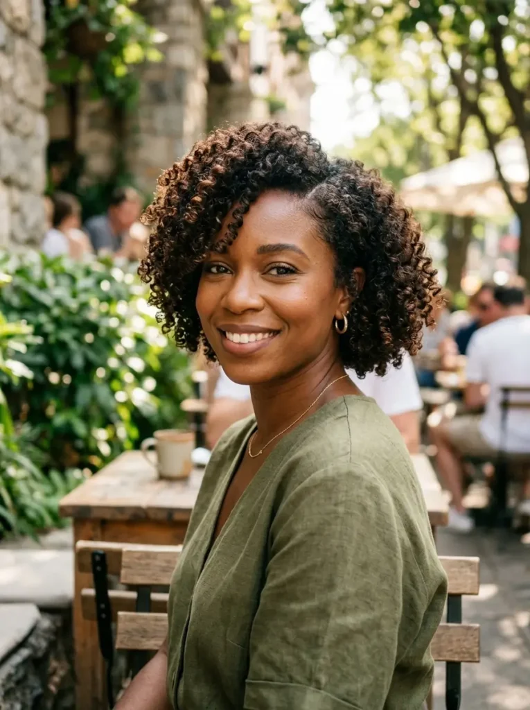 Side-Parted Short Curls