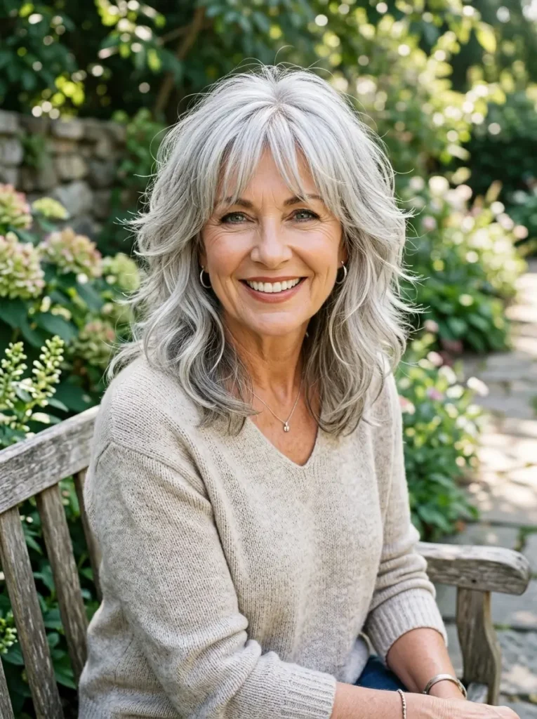 Silver Shag Haircut
