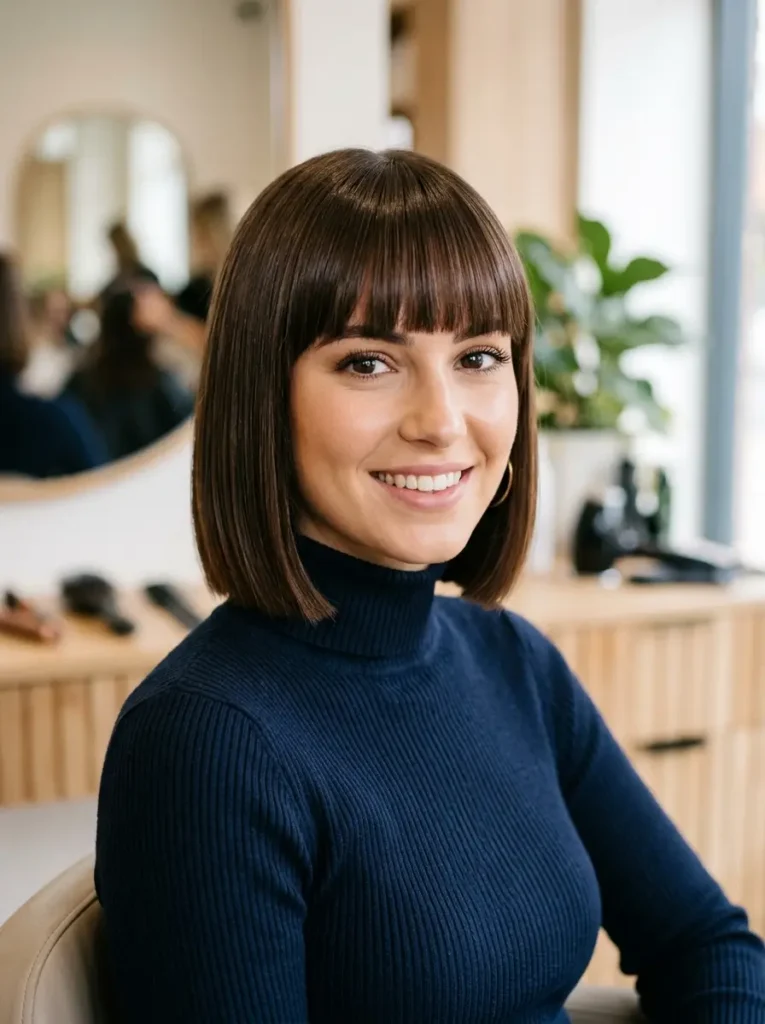 Sleek Bob with Bangs
