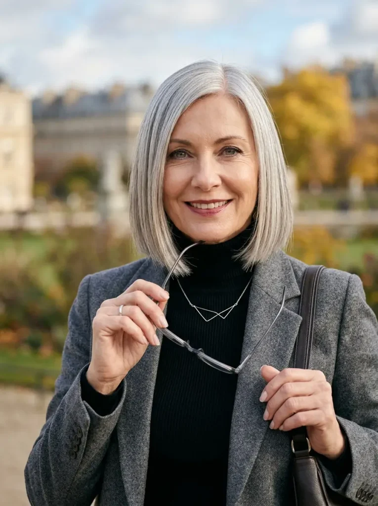 Sleek Silver Straight Cut