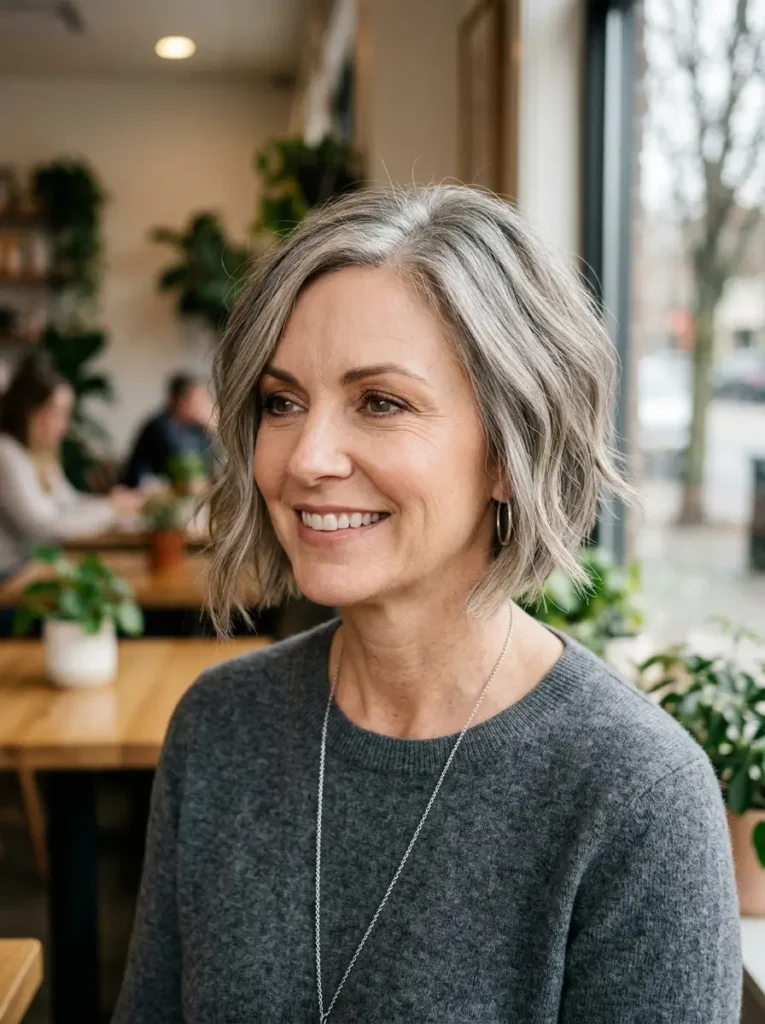 Soft Gray Inverted Bob