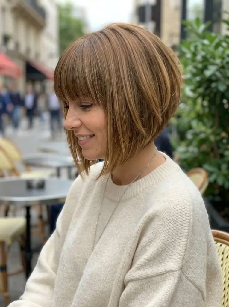 Stacked Bob with Bangs