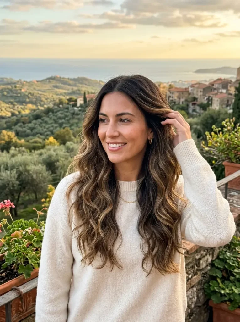 Subtle Caramel Balayage Waves