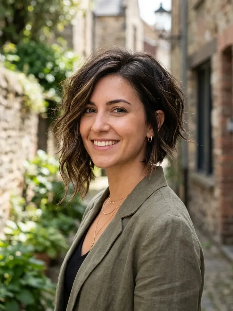 Textured Asymmetrical Bob with Layers