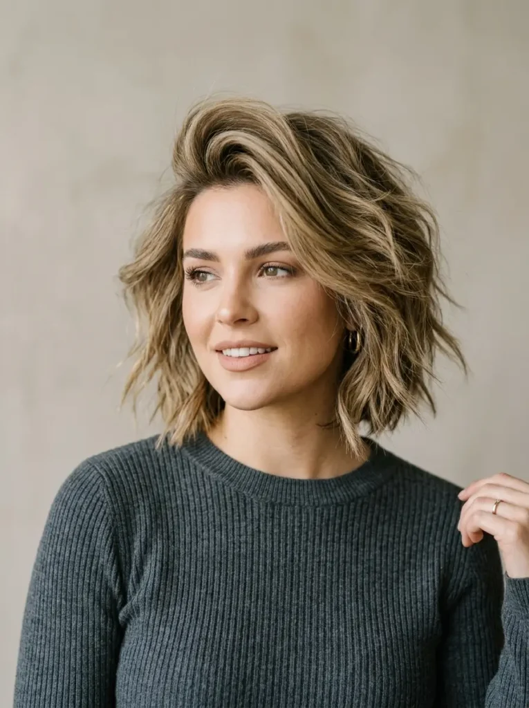 Voluminous Crown Choppy Bob