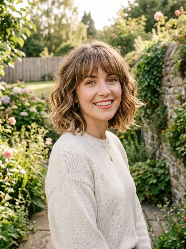 Wavy Bob with Bangs
