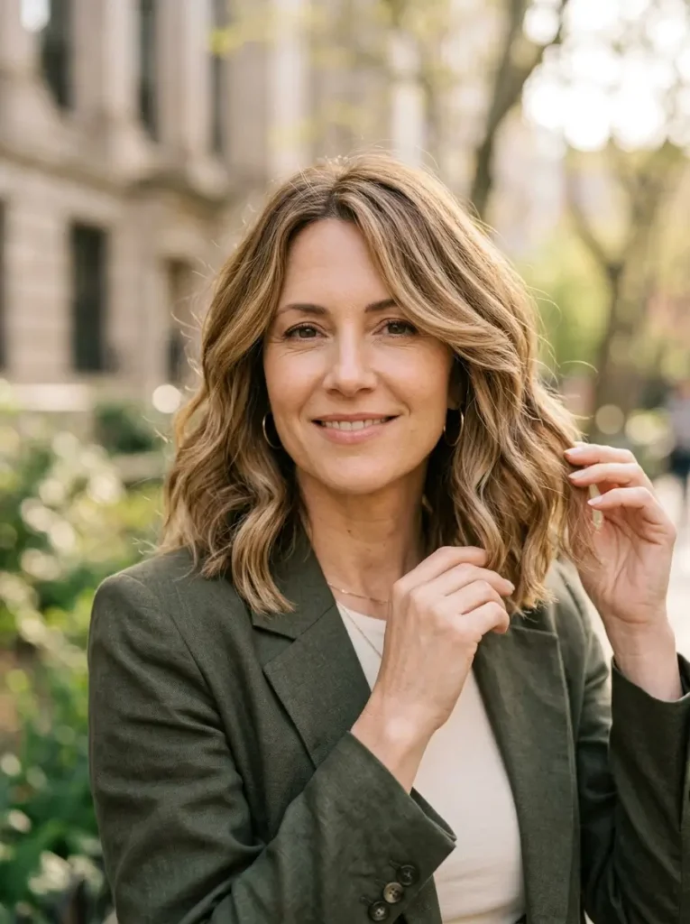 Wavy Lob With Face Framing Layers