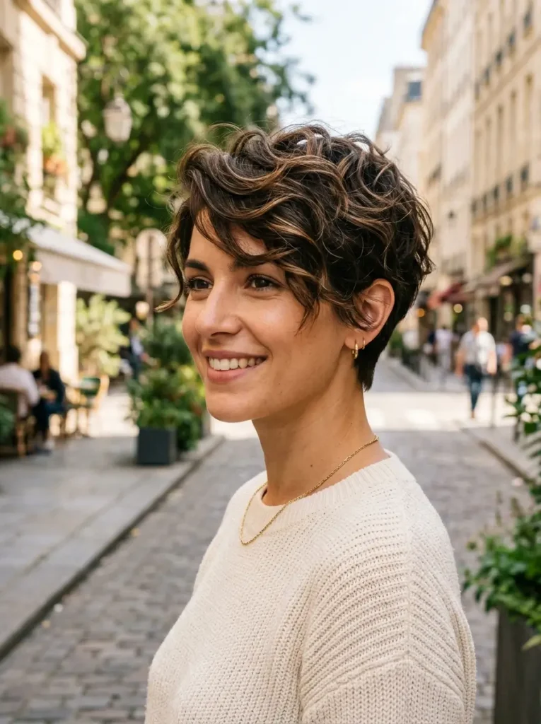 Wavy Pixie Cut for Short Hair