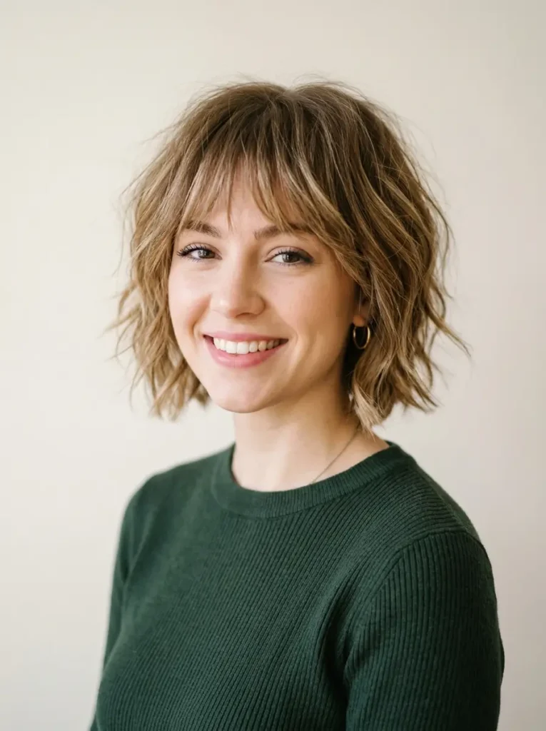 Wispy Fringe Choppy Bob