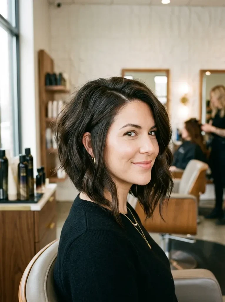 Angled Bob for Thick Hair