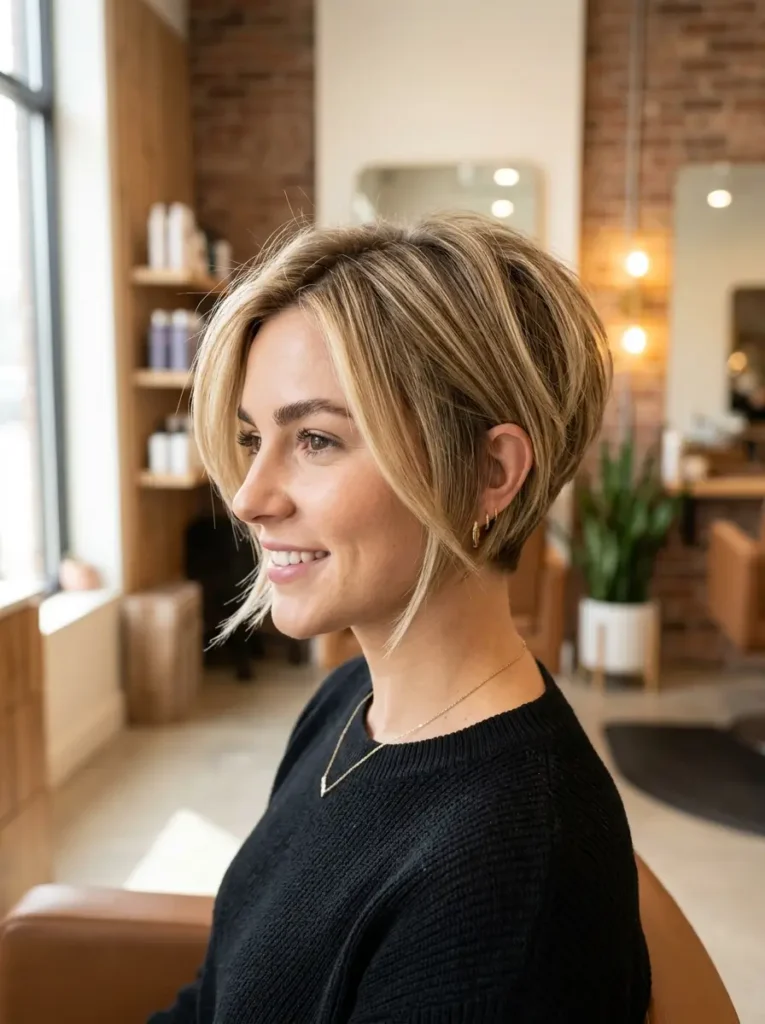 Angled Pixie Bob Haircut