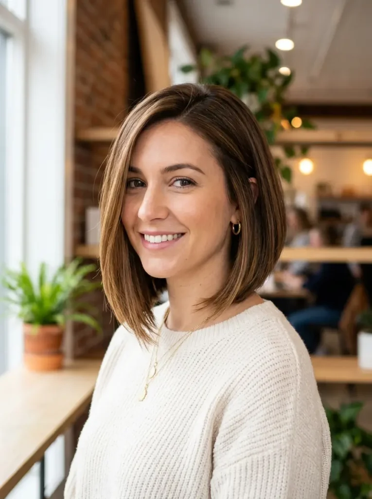 Angled Shoulder Length Bob