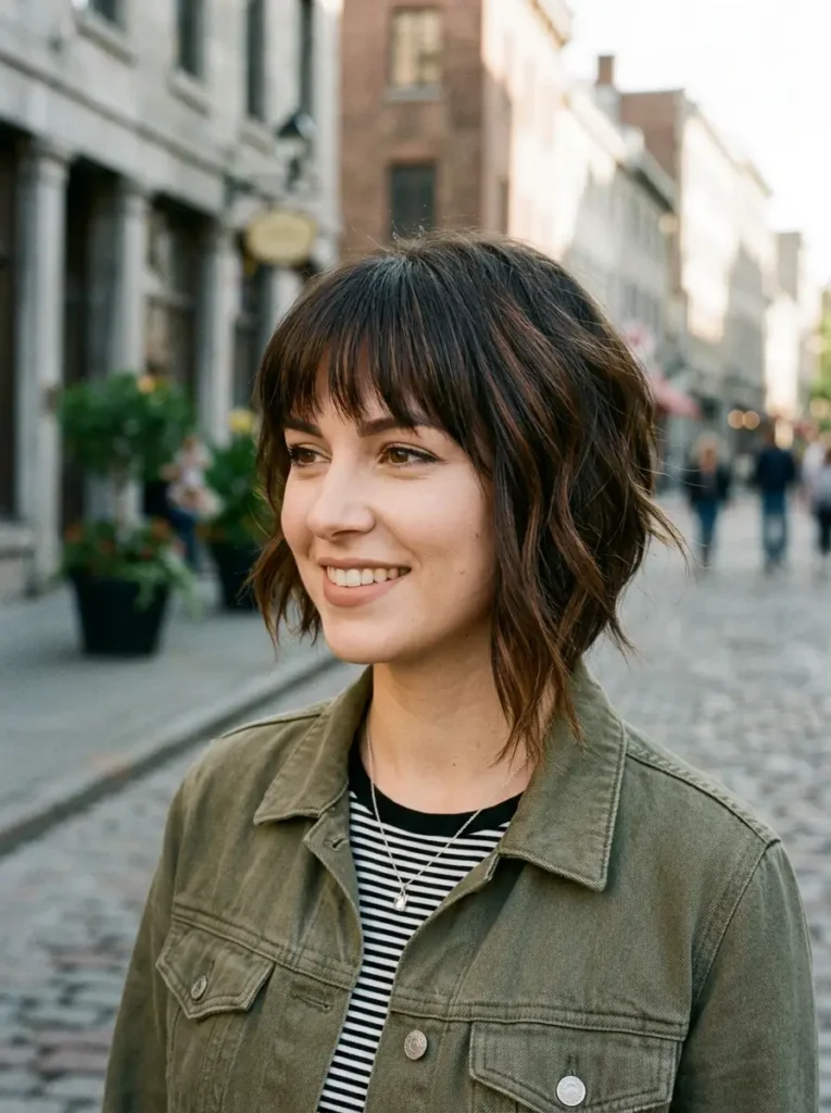 Asymmetrical Bob with Bangs