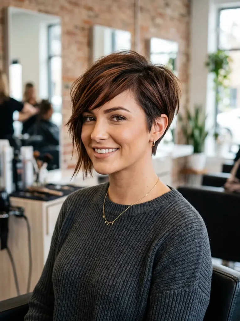 Asymmetrical Pixie Bob Haircut