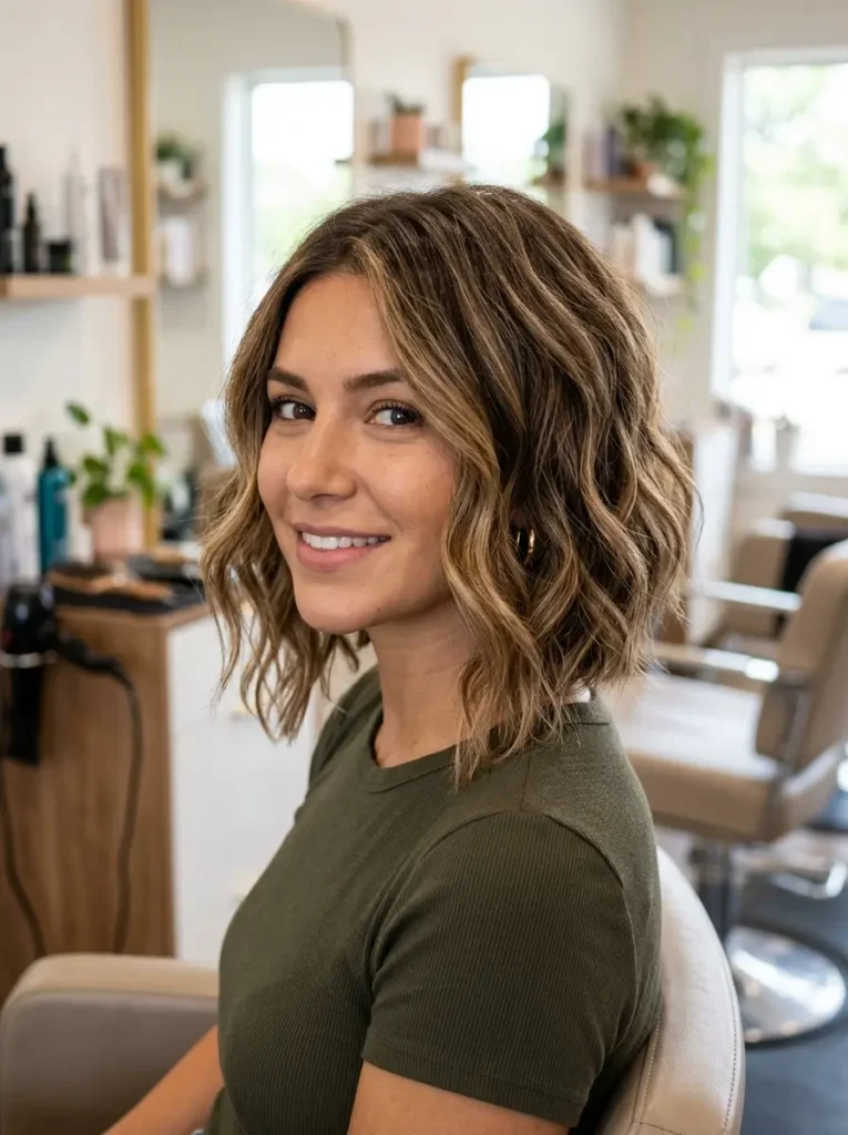 Asymmetrical Wavy Bob