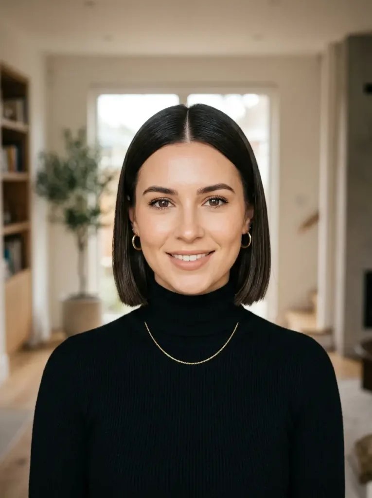 Blunt Bob with Middle Part