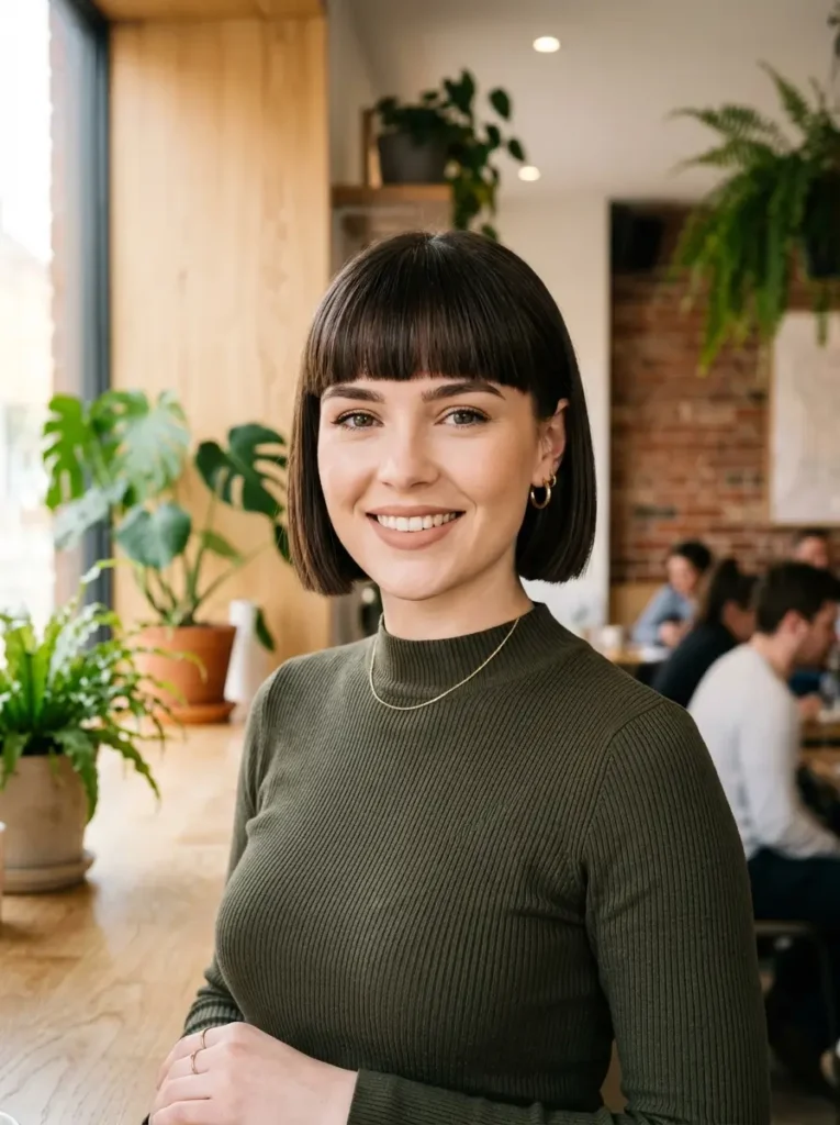 Blunt Short Bob with Bangs