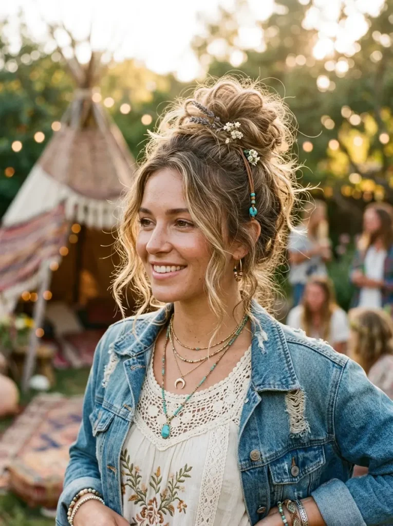 Boho Messy Bun