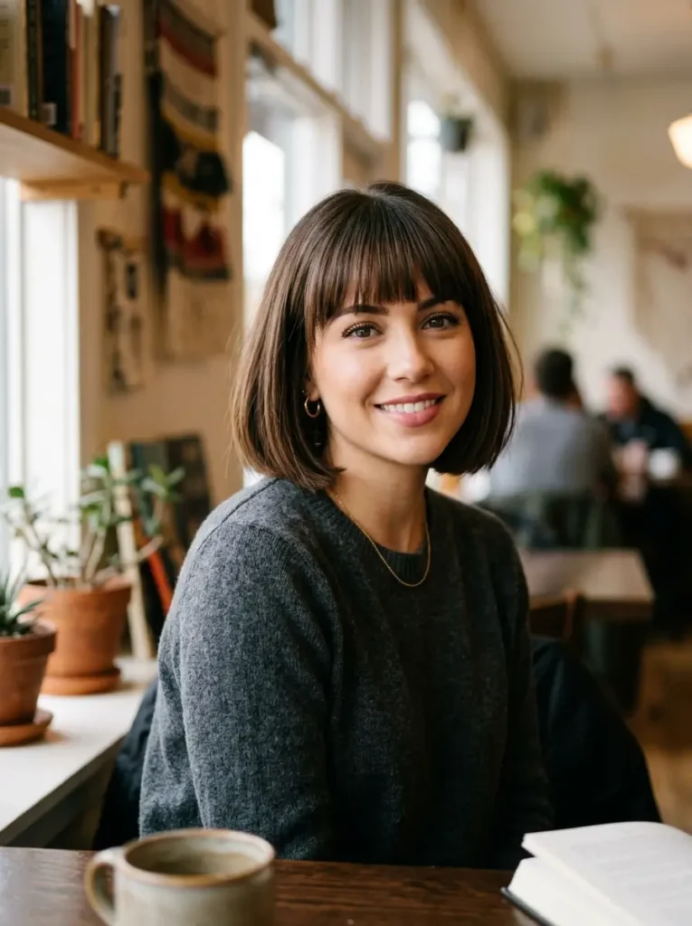 Chin Length Bob with Bangs