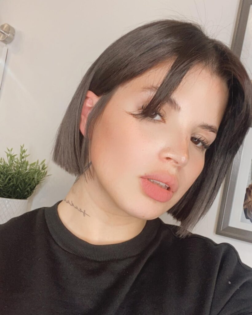 Chin-Length Bob with Blunt Bangs