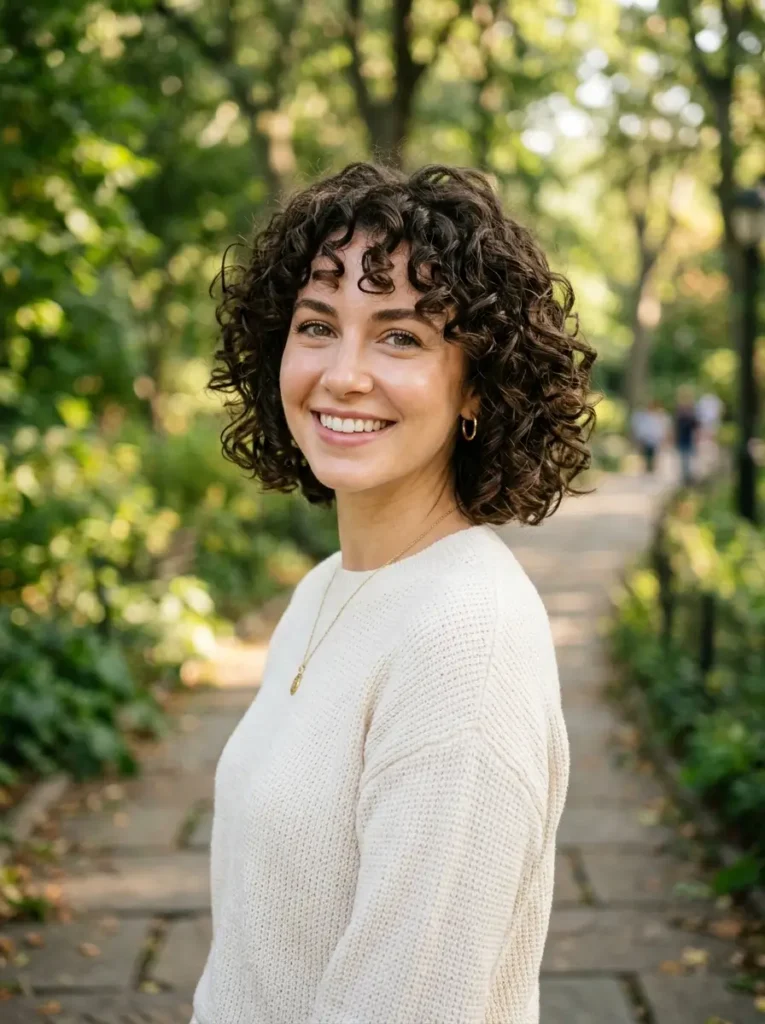 Chin-Length Curly Bob