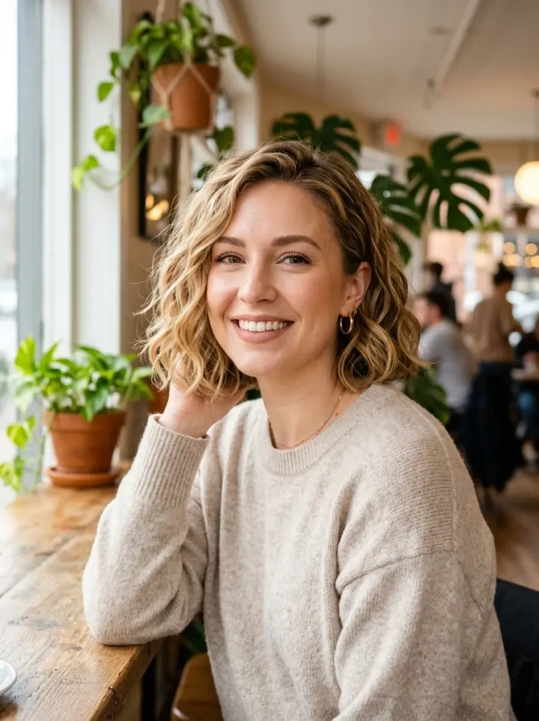 Chin-Length Wavy Bob
