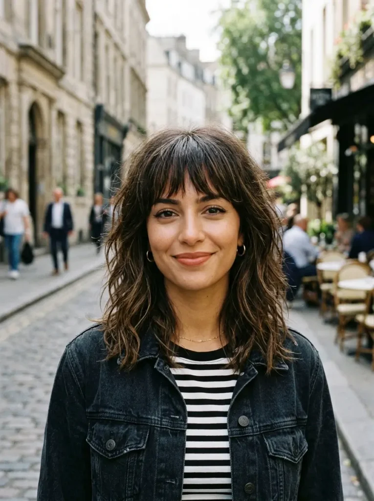 Choppy Medium Cut With Bangs