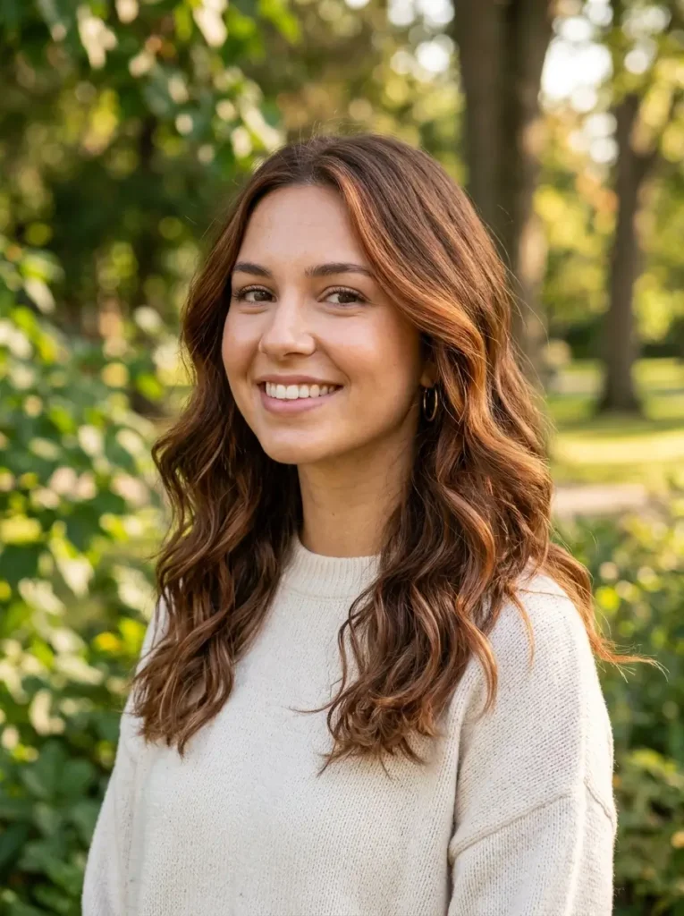 Cinnamon Balayage for Brown Hair