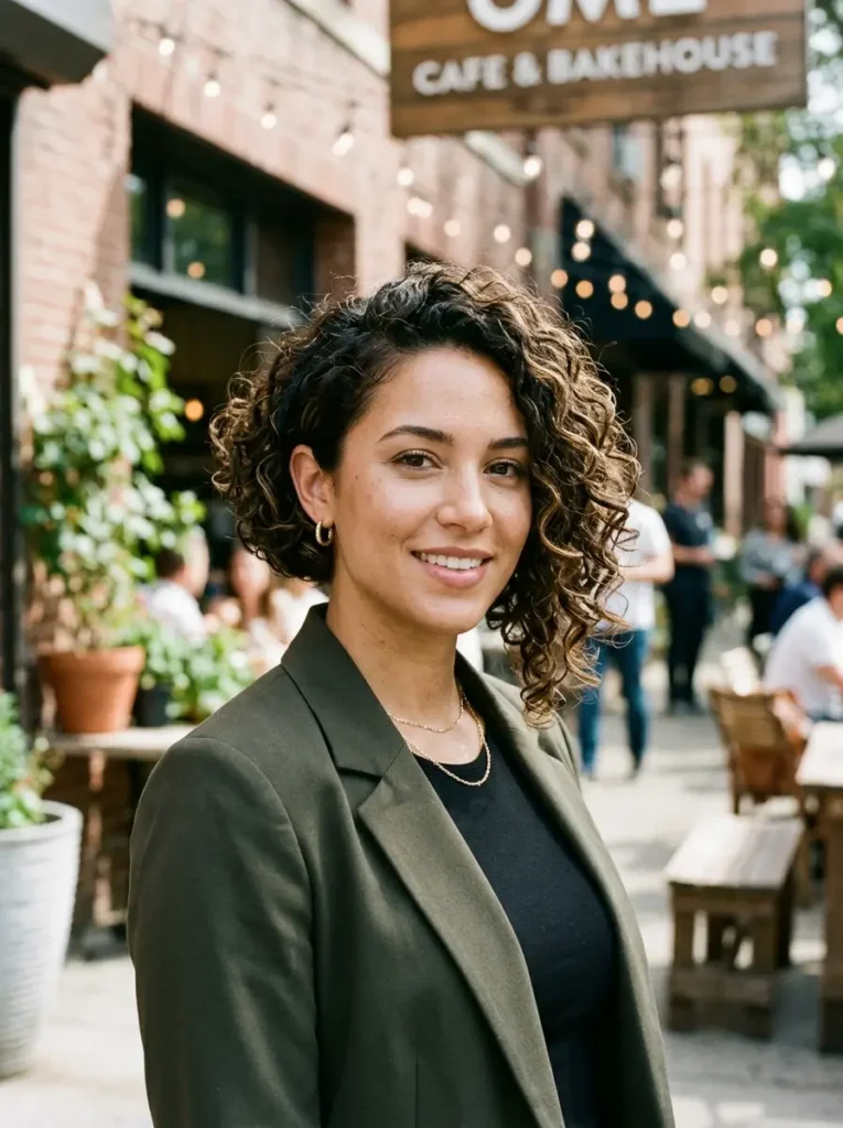 Curly Asymmetrical Bob