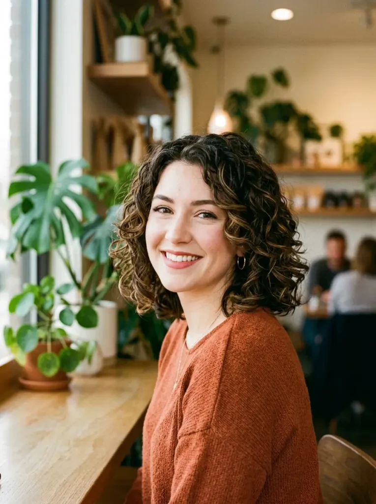 Curly Bob with Face-Framing Layers