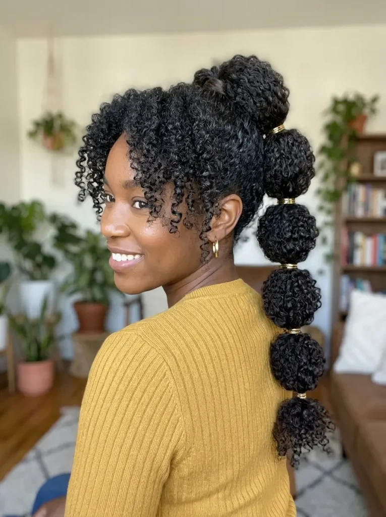 Curly Bubble Ponytail