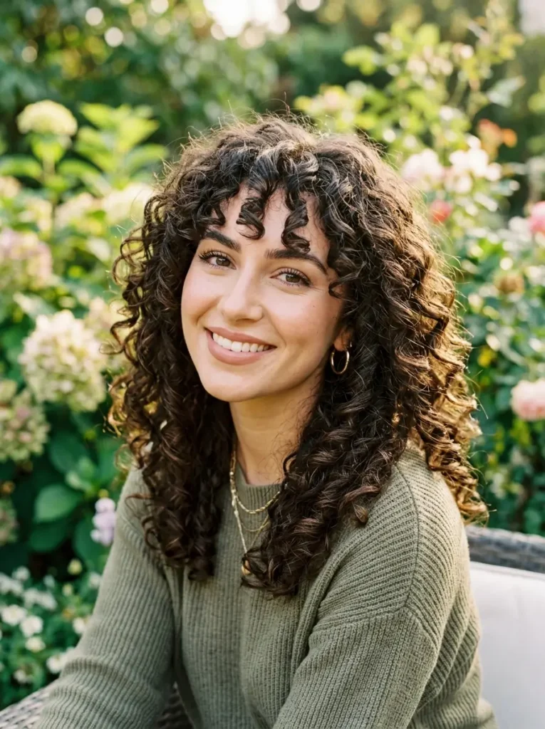 Curly Face Framing Layers