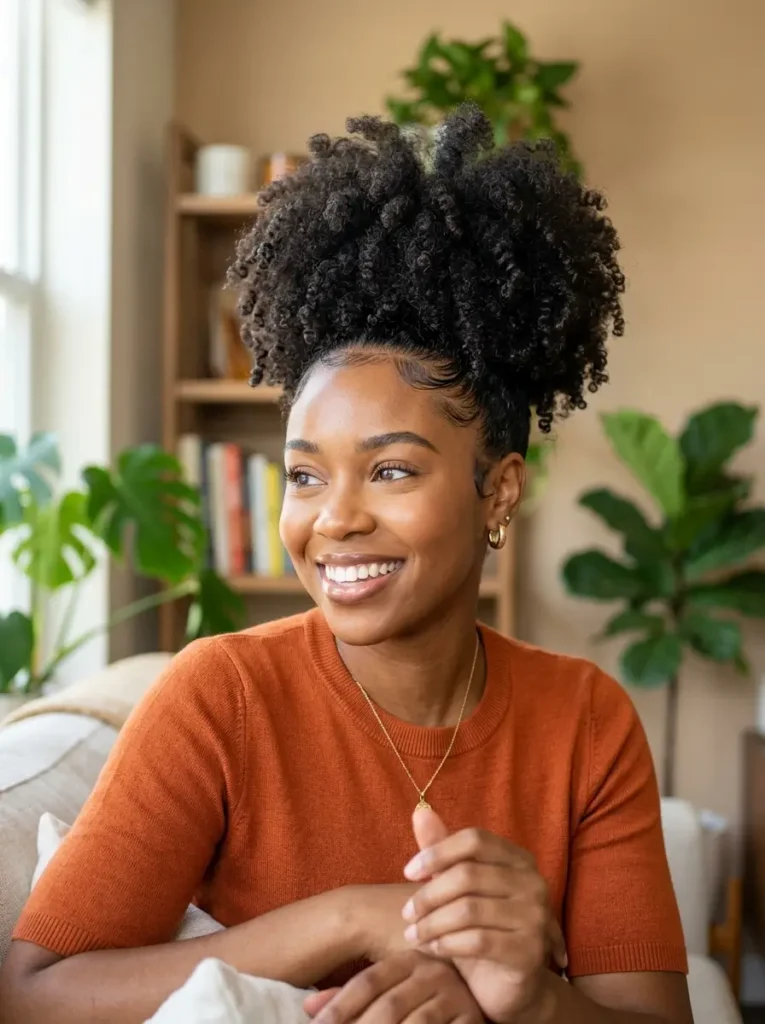 Curly High Puff
