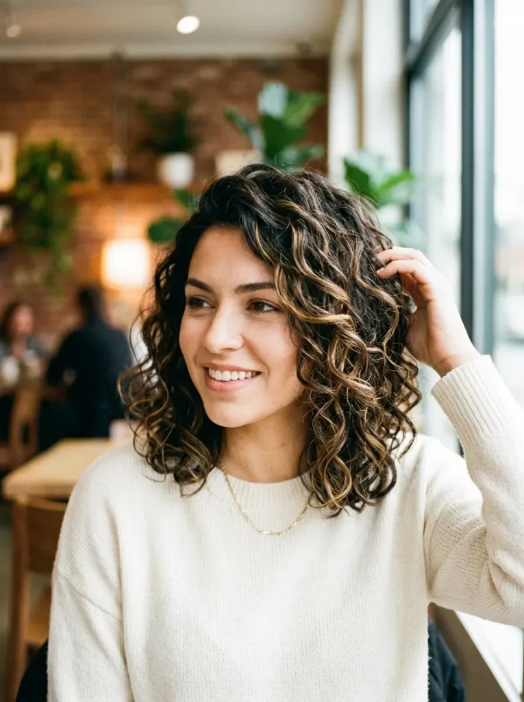 Curly Lob Haircut