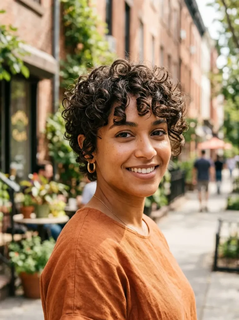 Curly Pixie With Face-Framing Layers