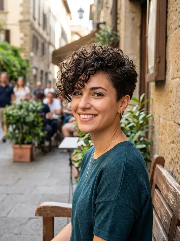 Curly Pixie With Long Top