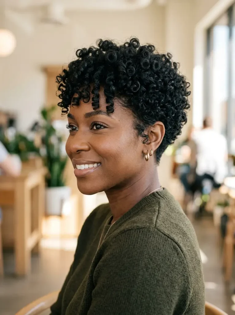 Tapered Curly Pixie