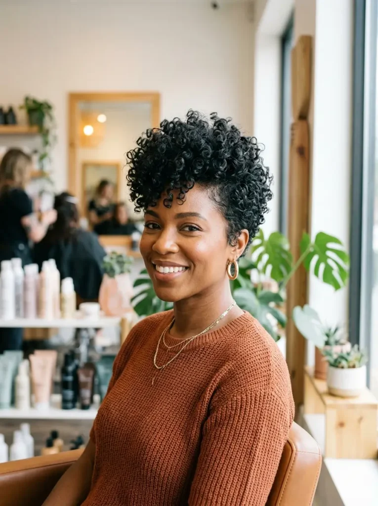 Curly Pixie With Volume Crown